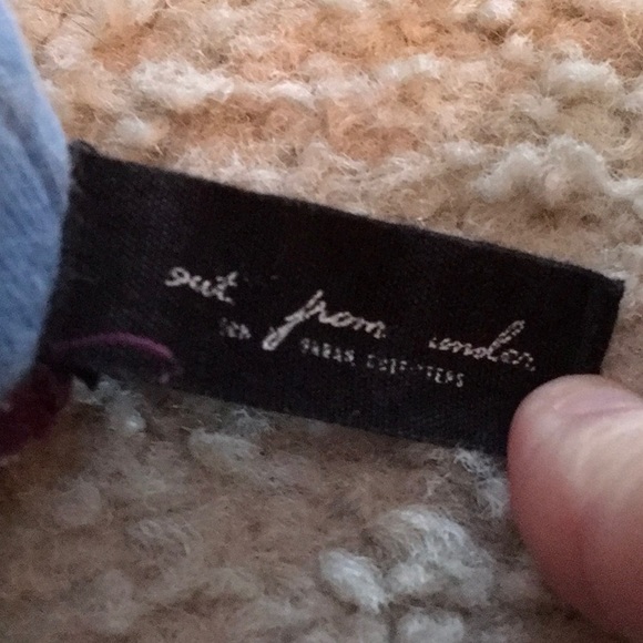 URBAN OUTFITTERS OUT FROM UNDER/STRIPED CROPPEDw BLUE BIRDS HOODIE - Picture 6 of 7